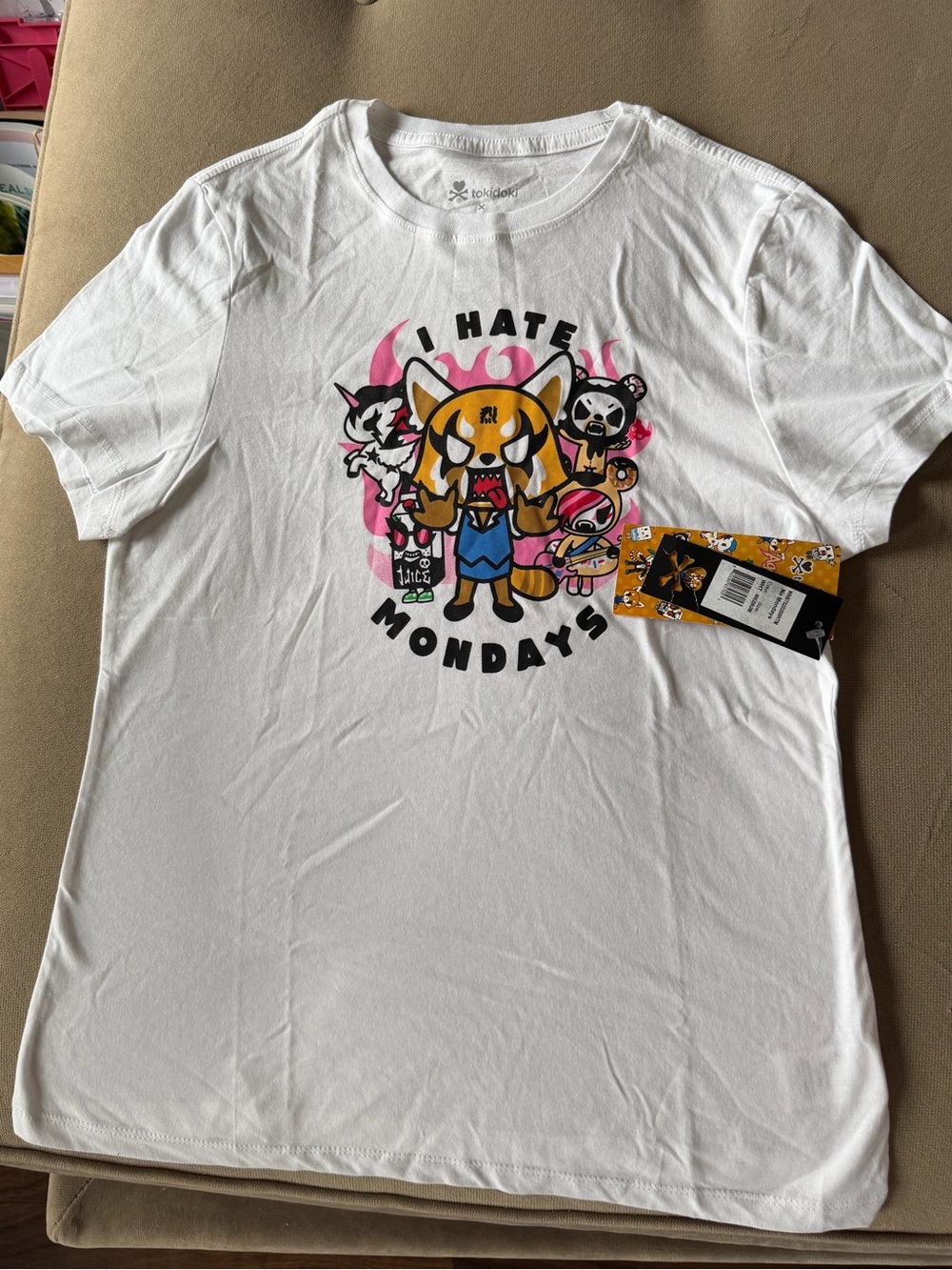 Aggretsuko x tokidoki White 'I Hate Mondays' Graphic Tee